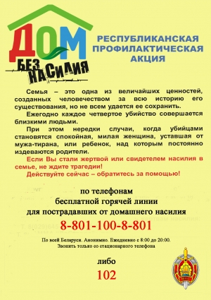 О проведении профилактической акции «Дом без насилия»