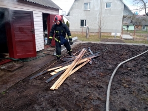 Пожар по ул. Аптечной в г. Поставы