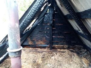 Пожар бани по пер. Красильникова д. 22 в г.п. Лынтупы